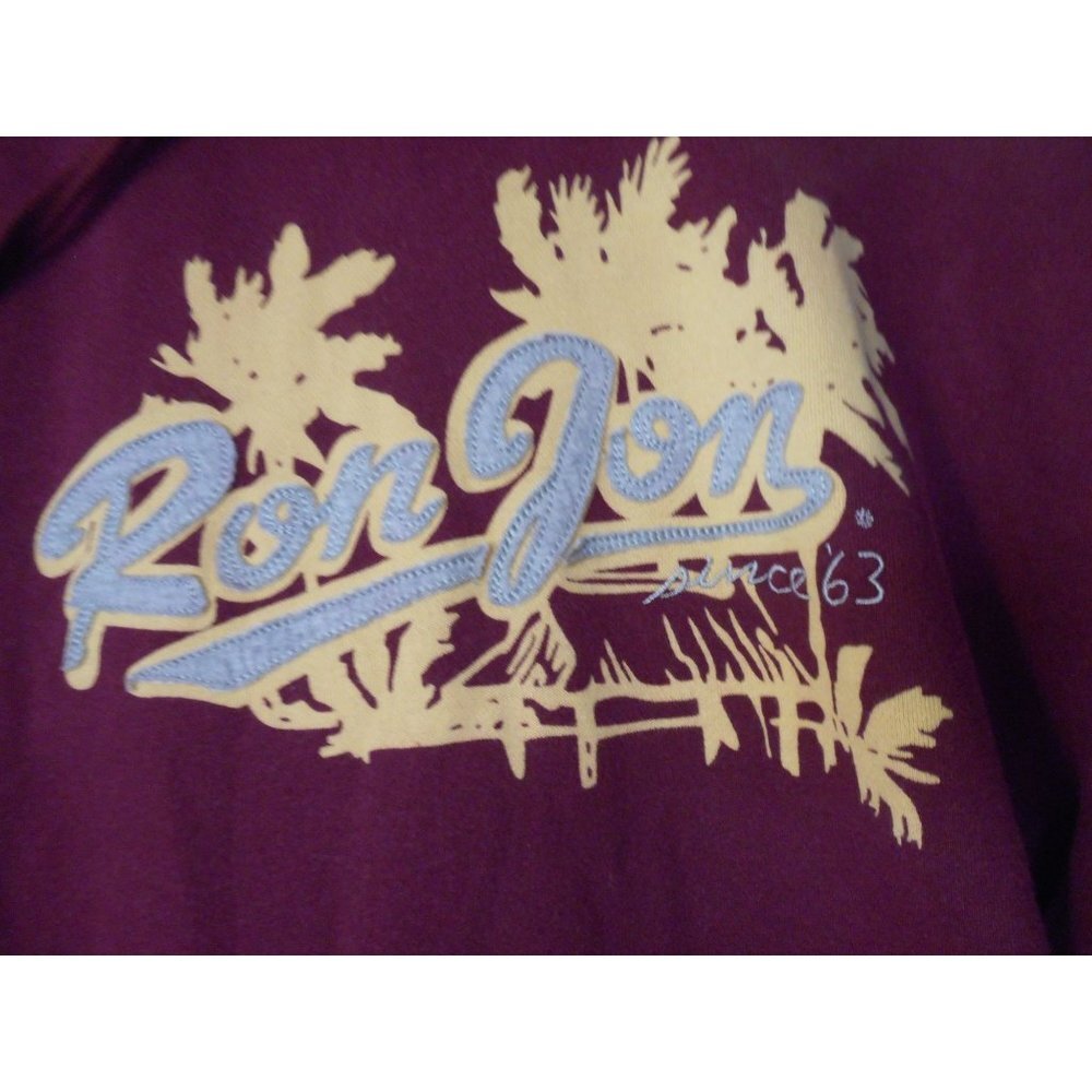 Burgundy Ron Jon Surf Shop Logo Pullover Hoodie Sz L